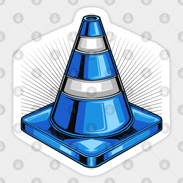 Blue Traffic Cone Sticker by Jiooji Project